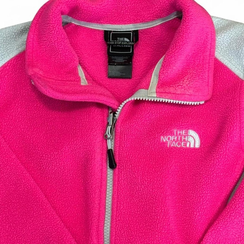 Millennial Y2K North Face Womens Pink Gray Fleece Full Zip Jacket‎ Size XS 2000s